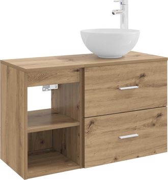 vidaXL Juego De Muebles De Ba&ntilde;o 2 Uds. Roble Artisan Vidaxl