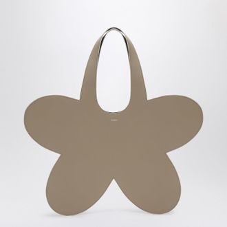 Coperni Flower Beige Leather Tote Bag