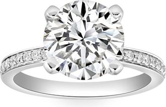 Pompeii3 Certified 3 1/4Ct Lab Grown Diamond Engagement Ring in 14k Gold