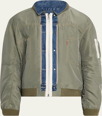 sacai x Levis Mens Denim and Nylon Twill Reversible Blouson