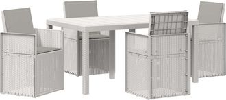 vidaXL Conjunto De Comedor De Jard&iacute;n 5 Uds. Blanco Y Gris Claro Pp Vidaxl