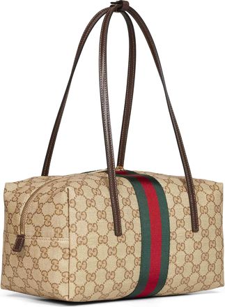 Gucci Womens Boston Bag Melrose Beige Gg Canvas Cotton Shoulder