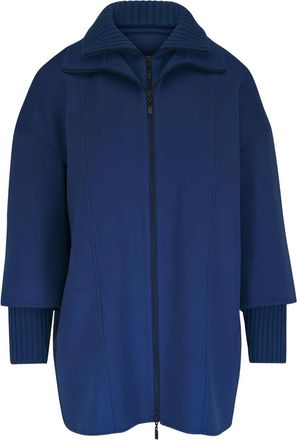 Kinross Cashmere Cappotto Sapphire con zip - Blu
