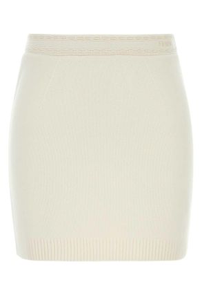 Fendi White Cashmere Blend Mini Skirt