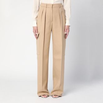 Sportmax Caramel-coloured cargo trousers