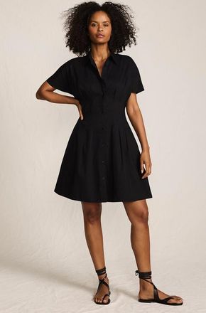 Lands End Cambric Above the Knee Shirt Dress in Black at Nordstrom, Size X-Large
