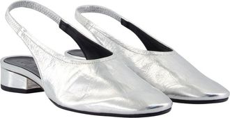 Aeyde Womens Dua Flat Silver Calfskin