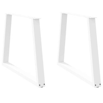 Berkfield Home Dining Table Legs V-Shape 2 pcs White 90x(72-73.3) cm Steel
