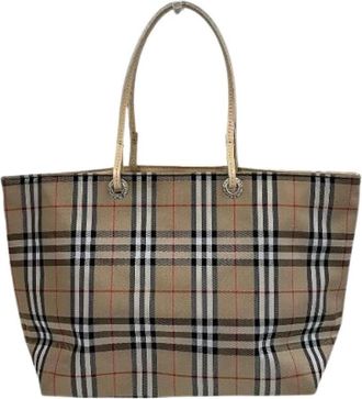 Burberry Pre-owned Tote Bags, female, Beige, Size: ONE SIZE Pre-owned Nylon Tote Bag