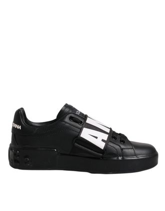 Dolce & Gabbana Black D&G AMORE Low Top Sneakers Womens Shoes