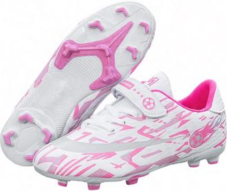 Generic Mens Indoor Athletic Training Football Shoes - Women Stylish Breathable Soccer Shoes - Professional Training Sneakers (Pink-Long Cleats,5.5)
