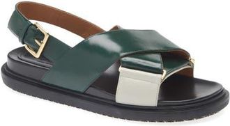 Marni Fussbett Crisscross Sandal in Green at Nordstrom, Size 10.5Us
