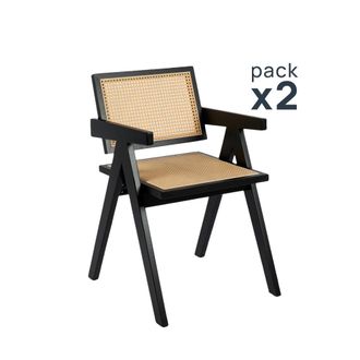 Klast Packs 2 sillas madera negro 51 x 80 cm