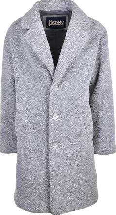 Herno Grey Polyester Teddy Coat