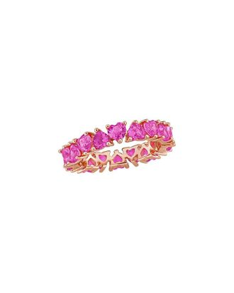 Rina Limor Rose Gold Over Silver 4.00 ct. tw. Lab-Grown Created Pink Sapphire Eternity Ring