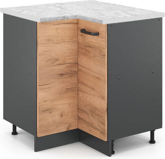 Vicco Armario De Esquina R-line, Roble Dorado, 75.6 Cm Et M&aacute;rmol