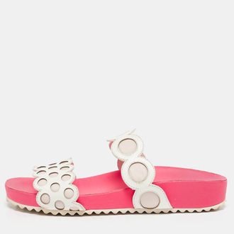 Sophia Webster White Leather Slide Flats