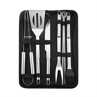 OEM Juego Port&aacute;til De Utensilios Para Barbacoa Con Bolsa De Transporte - Listo Para Una Parrillada Inolvidable - Juego De 9 Piezas