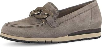 Gabor Womens Slip On Suede Shoe In Taupe