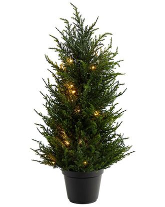 Nearly Natural 18In Cedar Artificial Tree With Led Lights