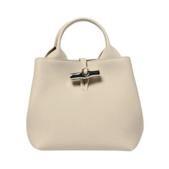 Longchamp Handbags, female, Beige, Size: ONE SIZE Elegant Top Handle Handbag