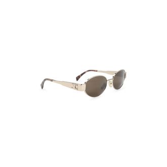 Celine Sunglasses, female, Brown, Size: ONE SIZE Triomphe Metal 01 Sunglasses