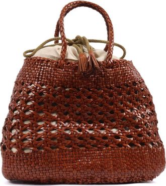 Dragon Diffusion Bucket Bags, female, Brown, Size: ONE SIZE Santa Cano Woven Tote