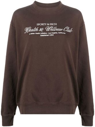 Sporty & Rich Felpa con ricamo - Marrone