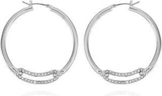 Vince Camuto Pav&eacute; Crystal Link Hoop Earrings in Silver Tone at Nordstrom Rack