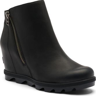 Sorel Joan Rhapsody Zip Wedge Bootie in Black/black at Nordstrom, Size 8.5