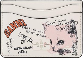 Ganni Card Holder With Logo And Print-Donna