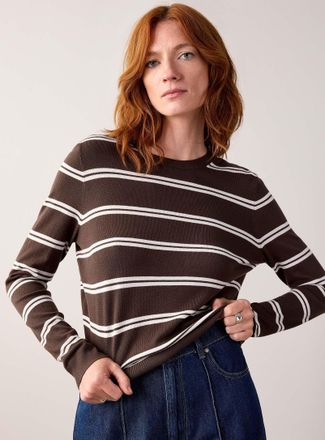 Contemporaine Womens Striped fine-knit sweater