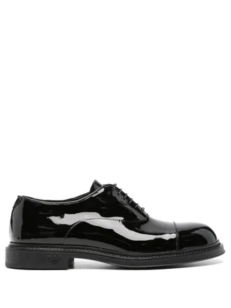 Emporio Armani patent-leather oxford shoes - men - Rubber/Calf Leather/Patent Calf Leather - 10 - Black