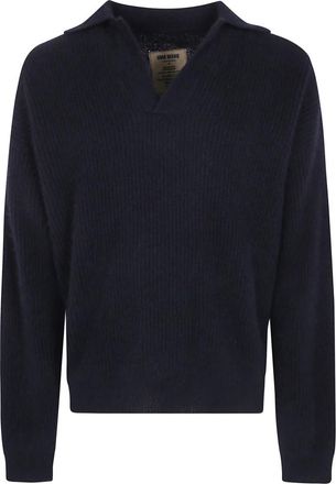 Uma Wang V-neck Truien - Heren - V-hals truien - Zwart - M - Truien & Vesten