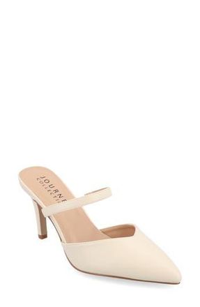 Journee Collection Yvon SuperNatural Shades Pointed Toe Mule Pump in Cream at Nordstrom Rack, Size 12