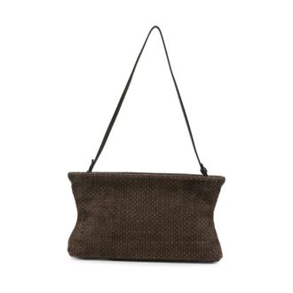 Mars&egrave;ll Dsipi Gevlochten Pochette Tas - Dames - Tassen - Bruin - Maat: ONE Size Leer