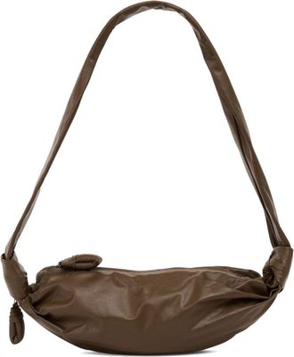 Christophe Lemaire small Soft Croissant shoulder bag - unisex - Calf Leather/Cotton - One Size - Brown
