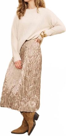 Esqualo Womens Changeant Plissy Skirt In Taupe