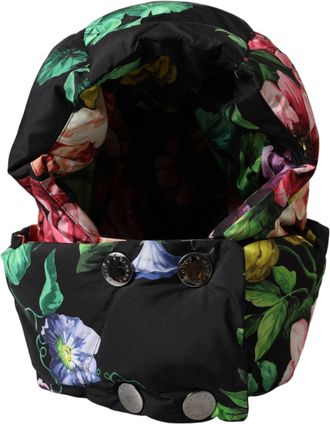 Dolce & Gabbana Womens Black Floral Print Whole Head Wrap Hat Polyester