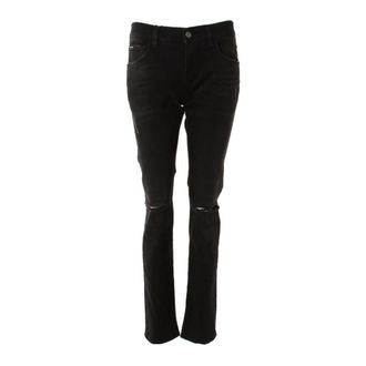 Dolce & Gabbana Slim-fit Jeans, male, Black, Size: XS Ripped Logo Skinny Jeans