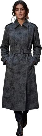 Biba Trenchcoat van kunstleer voor dames (Zwart)