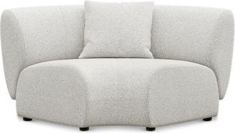 Castlery Auburn Curve Corner Sofa Customized, Performance Boucle Light Grey, Spill Resistant, Modular for Sofas by Castlery