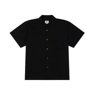Obey Zwarte Wire Geweven Shirt - Heren - Korte mouwen Overhemden - Zwart - M - Katoen - Overhemden