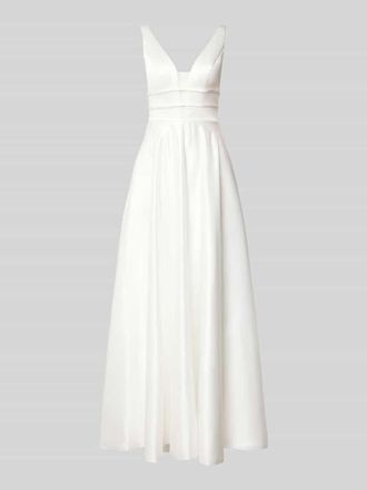 Luxuar Luxuar Abendkleid aus Satin mit Eingrifftaschen in Offwhite, Gr&ouml;&szlig;e 34