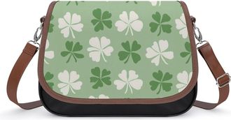 Generic Shamrock Pattern Fashion Womens Crossbody Bags Novelty Handbag Shoulder Bag Purse
