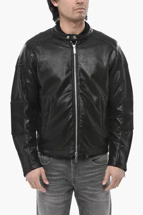 Dsquared2 Felpa Biker Zip-up in Cotone Spalmato Dsquared2