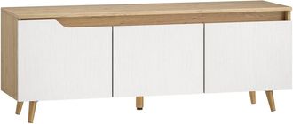 HOMCOM Mueble de tv 120x35x45.5 cm roble y blanco
