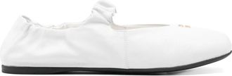 Miu Miu leather ballet flats - women - Calf Leather/Rubber/Calf Leather - 40 - White