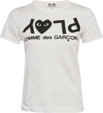 Comme Des Gar&ccedil;ons T-shirt met hartlogo - Wit