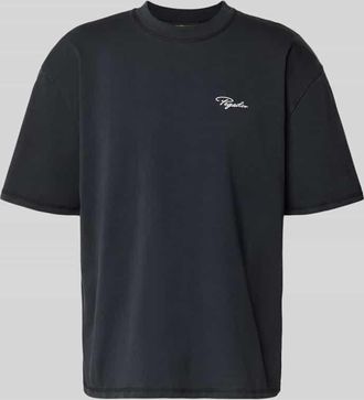 Pegador Oversized T-Shirt mit Label-Stitching Modell Signar in Black, Größe XS